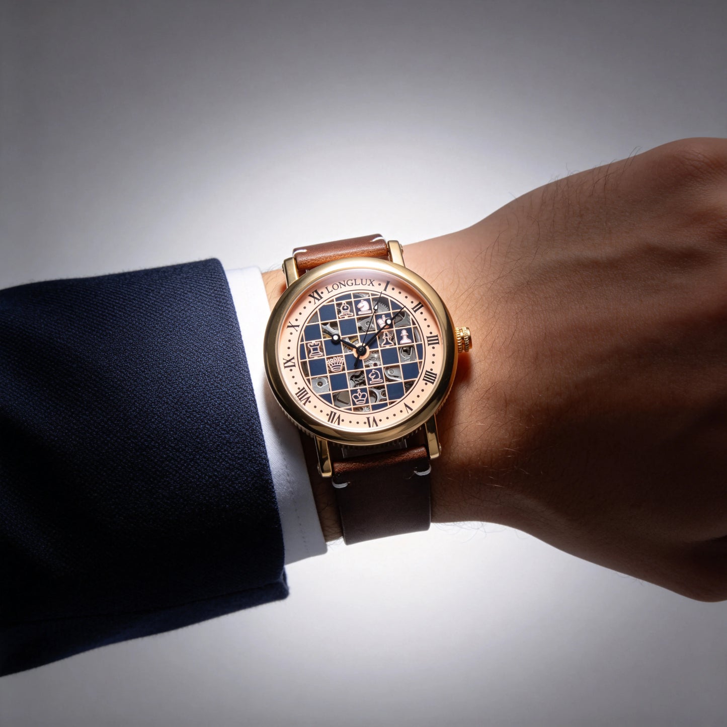 Check, Mate — Bold Chess Board Skeleton Automatic Watch [Colour / Dial Option]