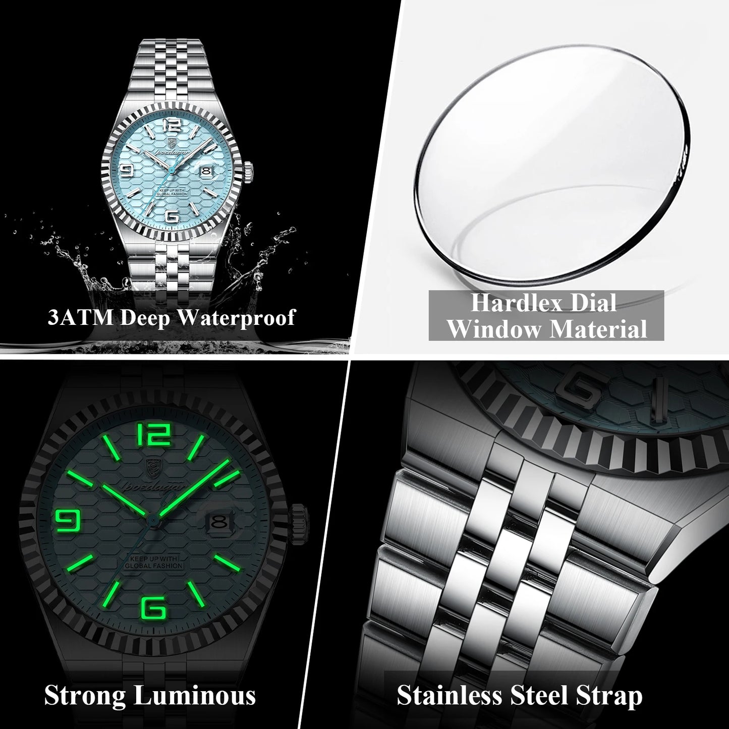 Stunning POEDAGAR Women's Watch — Crystal-Accented, Stainless Steel, Looks Far More Expensive Than Its Price [Multiple Dial & Colour Options]