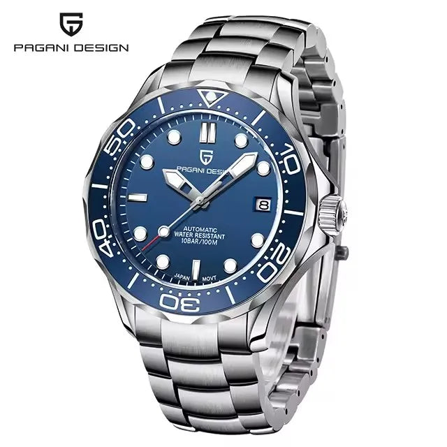 Pagani Design PD-1685 — Automatic Wave Dial Dive Watch, 007 Looks, Ceramic Bezel, 200M Water Resistant [Multiple Colour / Strap Options]