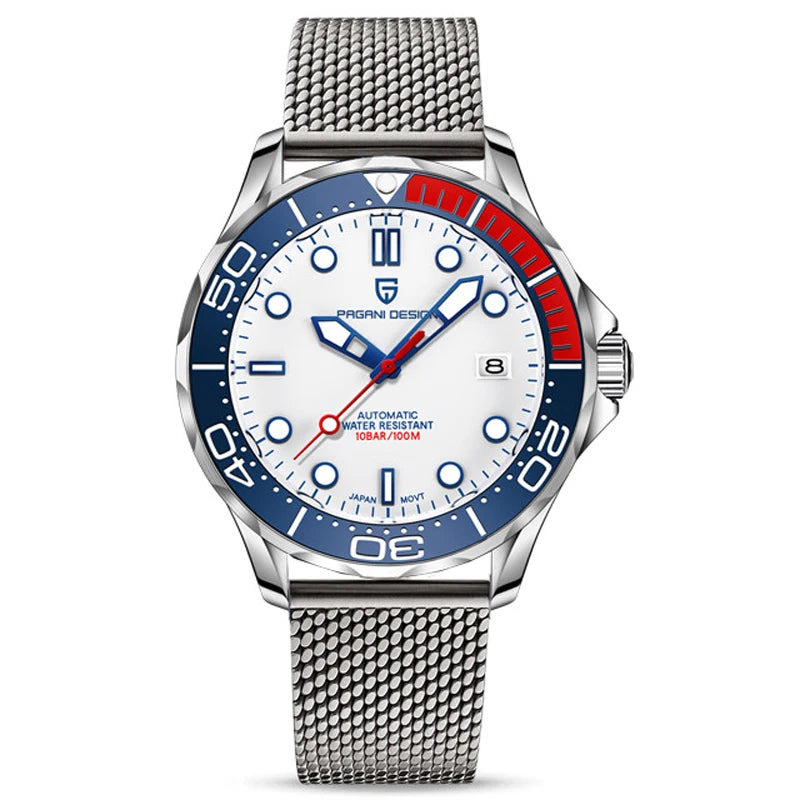 Pagani Design PD-1685 — Automatic Wave Dial Dive Watch, 007 Looks, Ceramic Bezel, 200M Water Resistant [Multiple Colour / Strap Options]