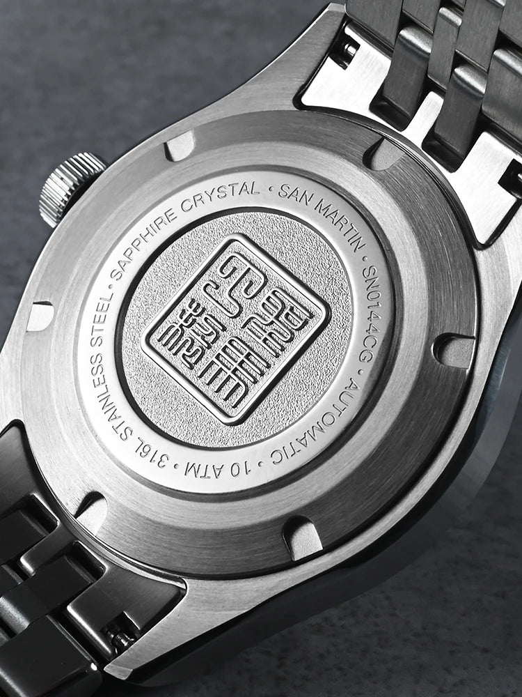 San Martin SN0144 — Head-Turning JianZhan Sunburst Dial, Genuine Miyota 90S5 Automatic, Sapphire AR Crystal