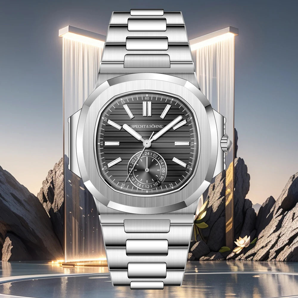 Specht & Söhne SP-0021 — Show-Stopping Ribbed Dial Chronograph Watch, Sapphire Crystal, 50M Waterproof