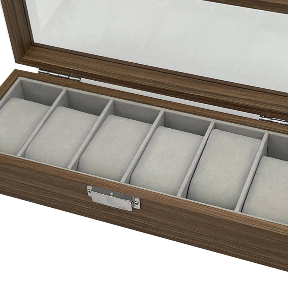 Best Selling 6-Slot Black Walnut Watch Box — Display, Protect & Store in Style, A Great Gift