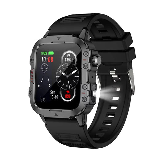 G.L Wear Smartwatch — Heart Rate, O2 & Sleep Monitor, Bluetooth Calling, LED Torch / Flashlight [Colour Options]