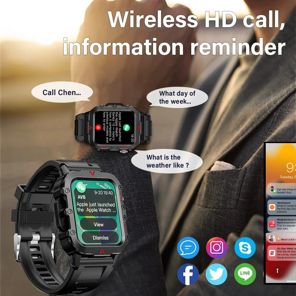 LAXASFIT Q11 — Smart Watch with Built-In  Super Useful LED Flashlight & Health Tracking [Colour Options]