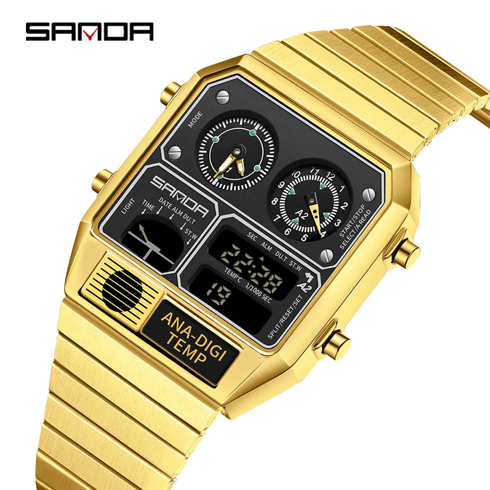 Command Console on Your Wrist — SANDA 3192 Retro Digital-Analog Sport Watch [Colour Options]