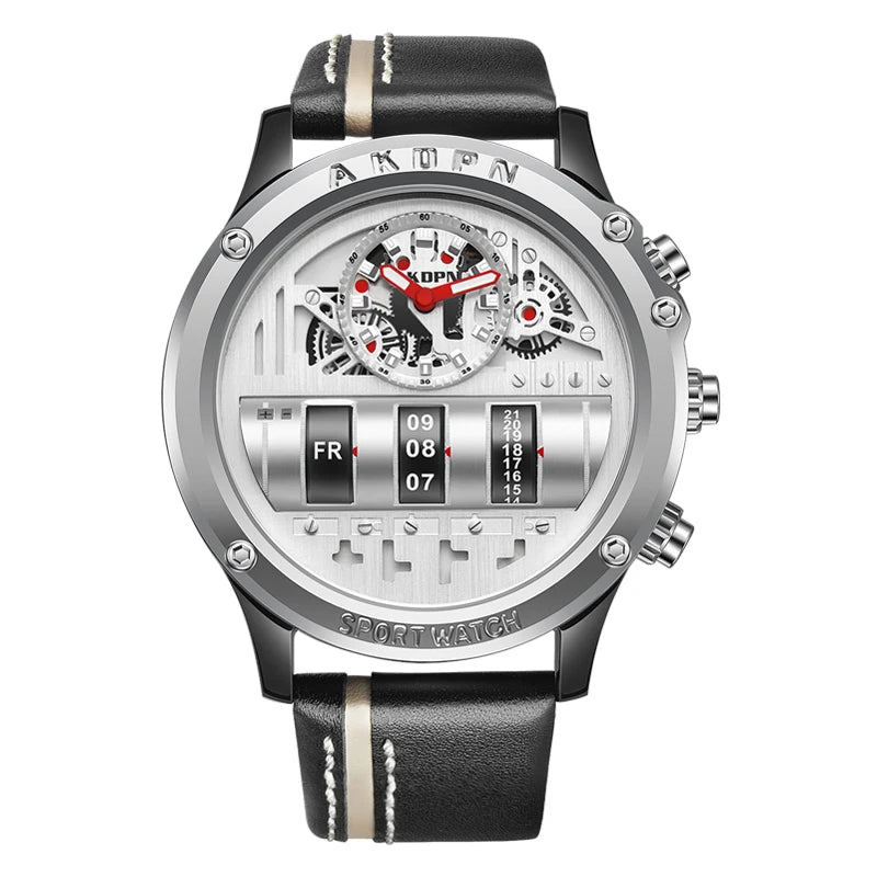 Turns Heads, Tells Time — Rotating Date Skeleton Watch, Spinning Dials & Hands