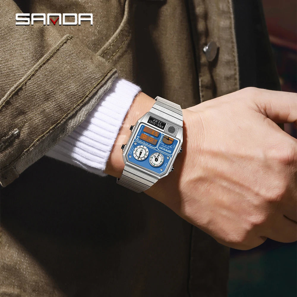 Command Console on Your Wrist — SANDA 3192 Retro Digital-Analog Sport Watch [Colour Options]