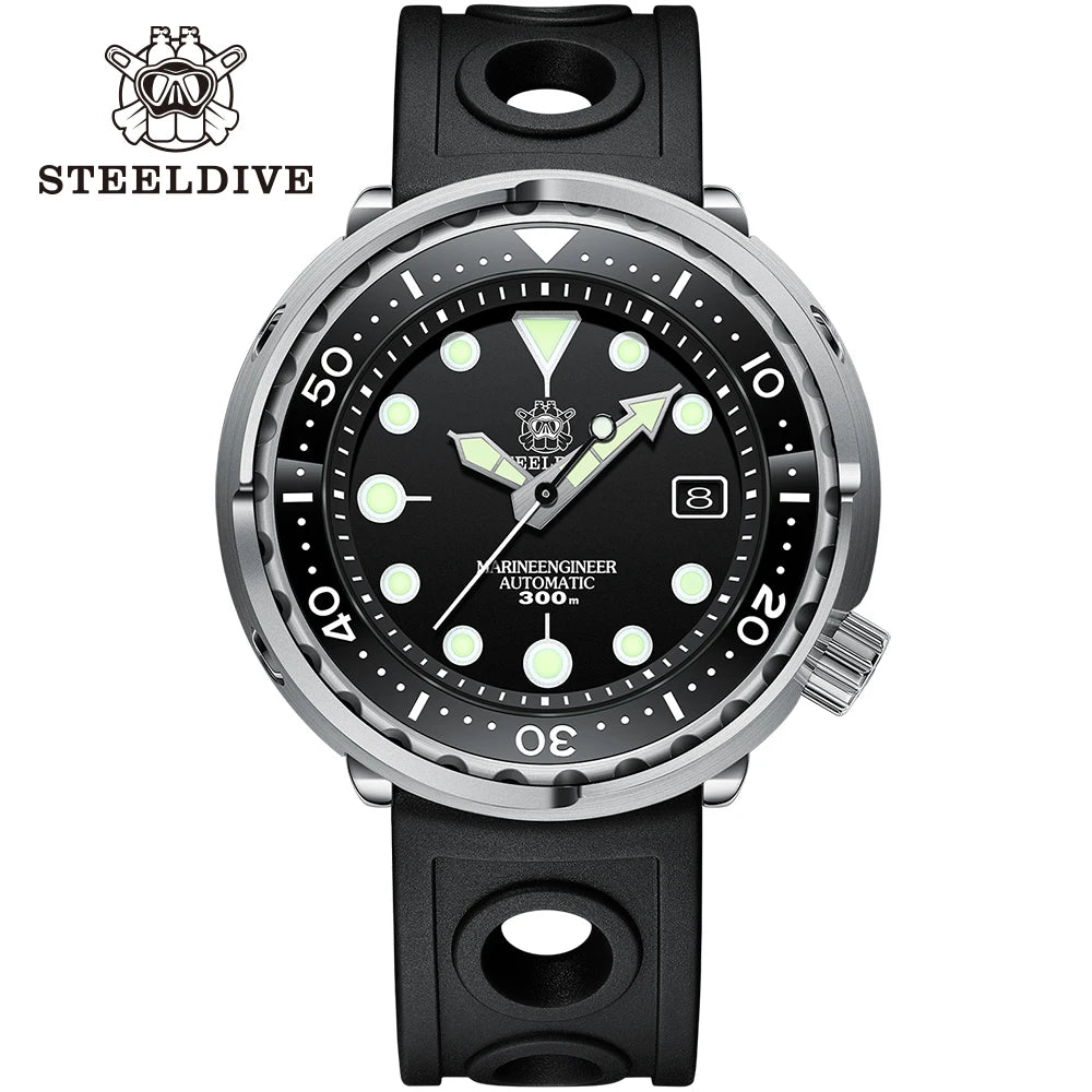 Steeldive SD1975 — Automatic "Tuna" Homage Diver, Genuine 300M Water Resistance, Ceramic Bezel [Multiple Colour & Strap Choices]