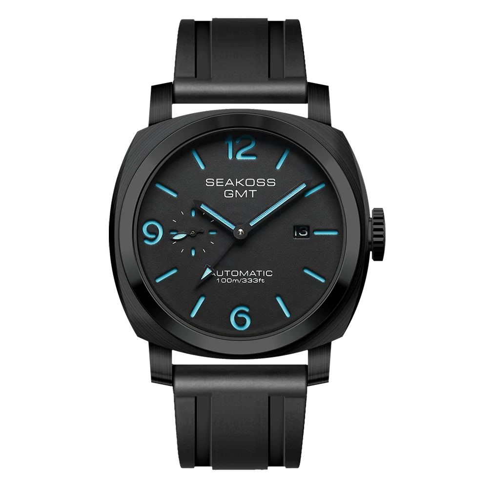 Stand Out SEAKOSS GMT Super Luminous Diving Automatic Mechanical Watch Men 10ATM 1963 Seagull ST2557 Movement Calendar Sapphire Wristwatch [Colour Choices)