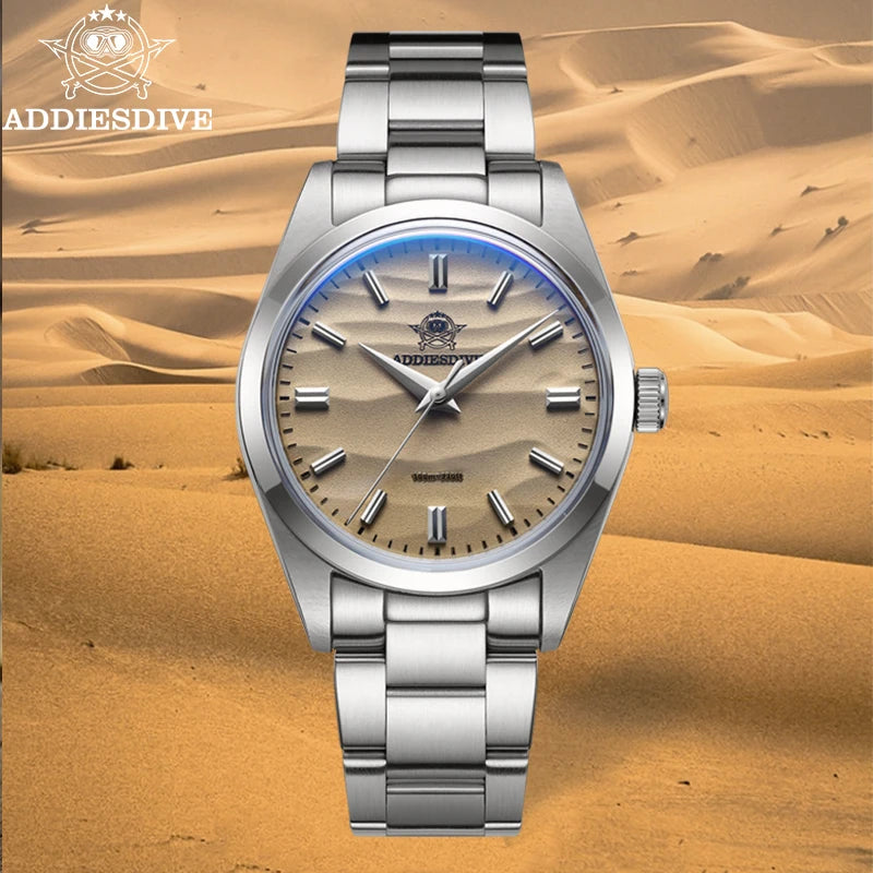 Sand Dial, Beautiful and Trending — ADDIESDIVE AD2030 Quartz Diver, 100M, [Colour and Dial Options]