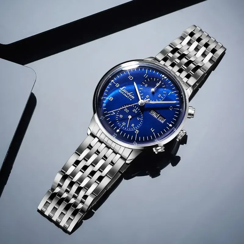 Mens Automatic Mechanical Watch — Week & Date Display, 316L Stainless Steel, 42mm, Luminous, Hardlex Crystal [Dial & Strap Options]