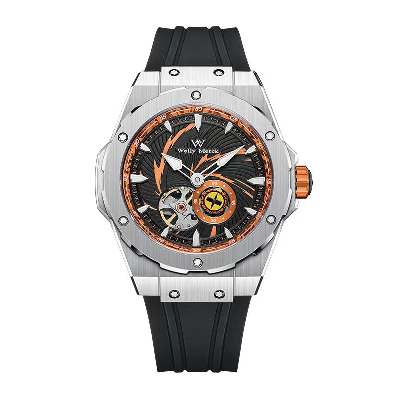 WM Watch automatic Miyota 8215 watch, leather strap, sapphire crystal, 100m water resistant