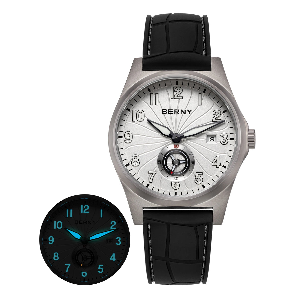 BERNY AMT358 Titanium Beauty — All-Titanium Automatic Watch, 95g, Seagull ST1731 Movement, Sapphire Crystal, 100m Water Resistance, Complete Calendar