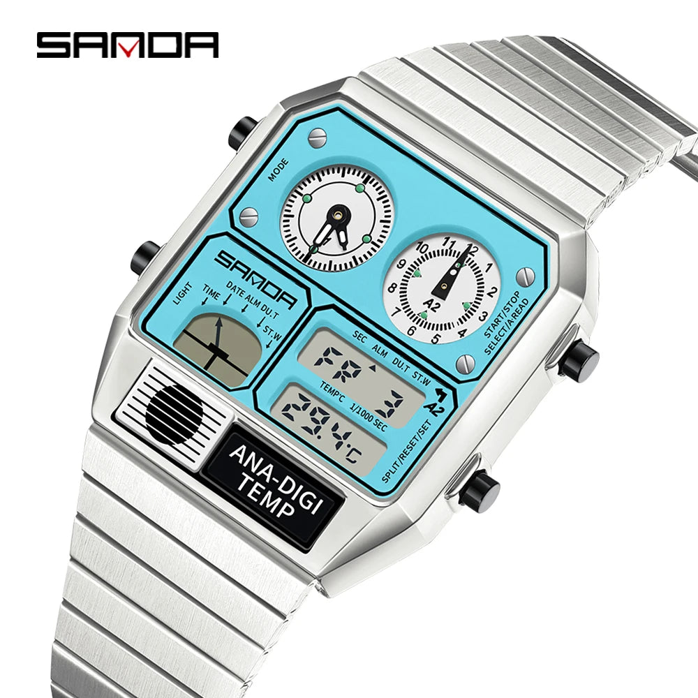 Command Console on Your Wrist — SANDA 3192 Retro Digital-Analog Sport Watch [Colour Options]