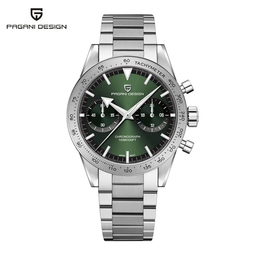 Retro Racing Charm — PAGANI DESIGN PD-1766 Speed Chronograph, Sapphire Crystal, 100M Water Resistant