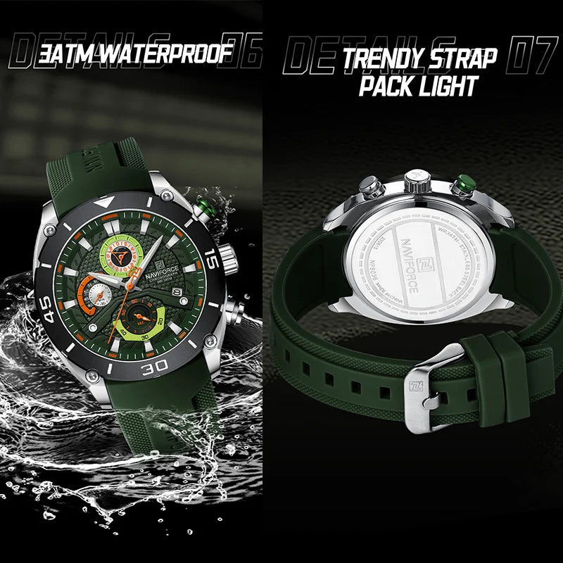 Mens NAVIFORCE Chronograph Watch — Bold Military Looks combined with everday style, Built to Perform