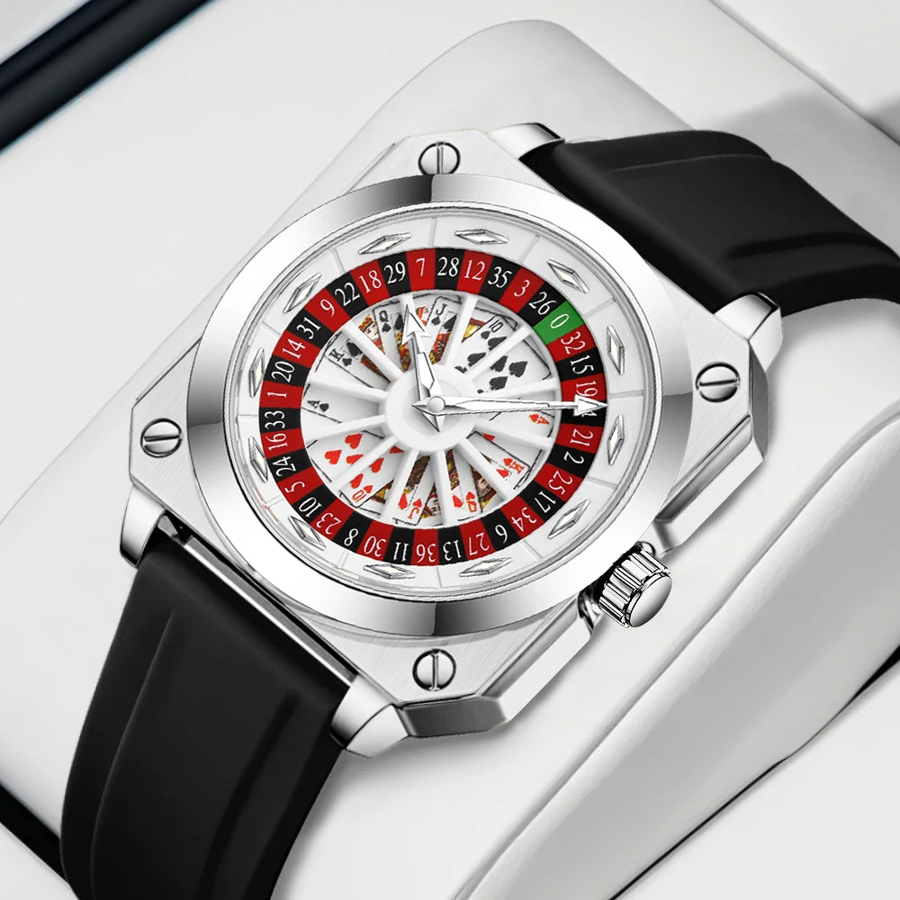 DSERS Feeling Lucky? — Roulette Dial Sports Quartz Watch, Square Case [Multiple Colour Options]
