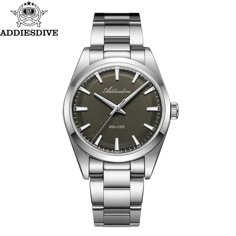 ADDIESDIVE Diver Watch — Blue Dial, Domed Hardlex Crystal, 100m Water Resistant [Colour Options]