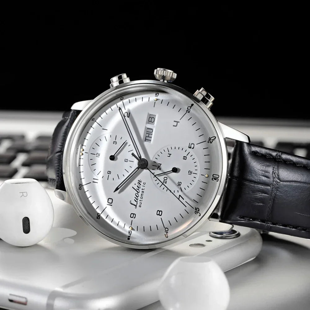 Mens Automatic Mechanical Watch — Week & Date Display, 316L Stainless Steel, 42mm, Luminous, Hardlex Crystal [Dial & Strap Options]