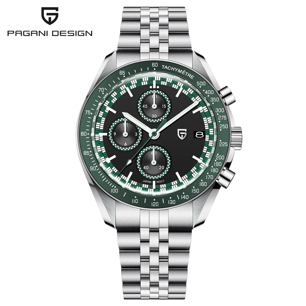 Rally-Ready Style — PAGANI DESIGN PD-1816 Chronograph, Rally Bezel, Sapphire, 100M [Strap & Colour Options]