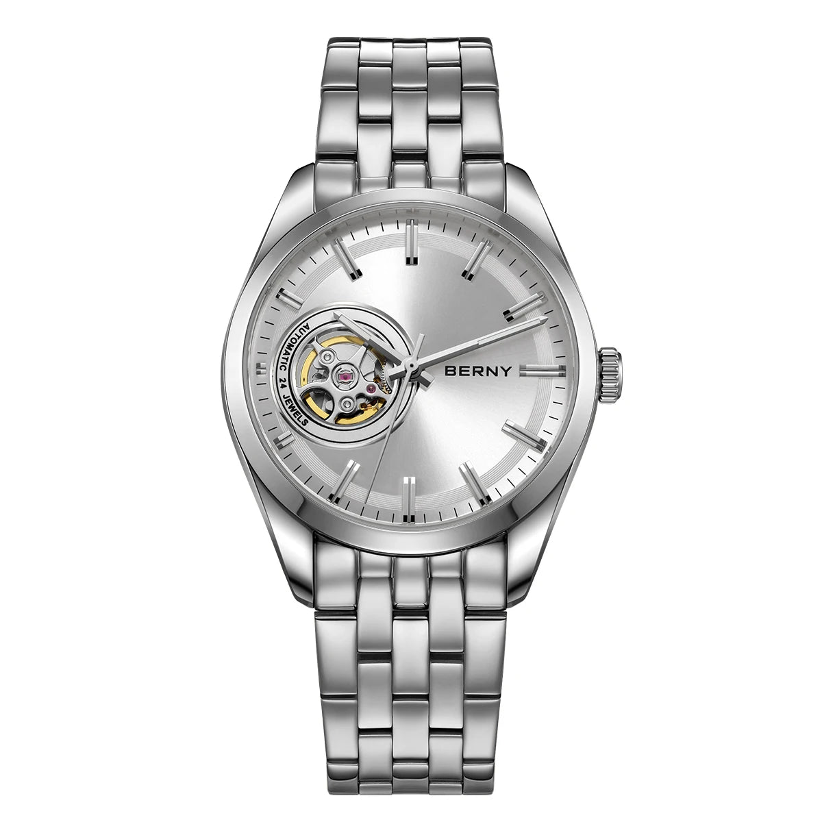 BERNY AM179M — Open-Heart Skeleton Automatic, NH38 Movement, Sapphire Crystal, Stainless Steel, 50m [Dial & Case Options]