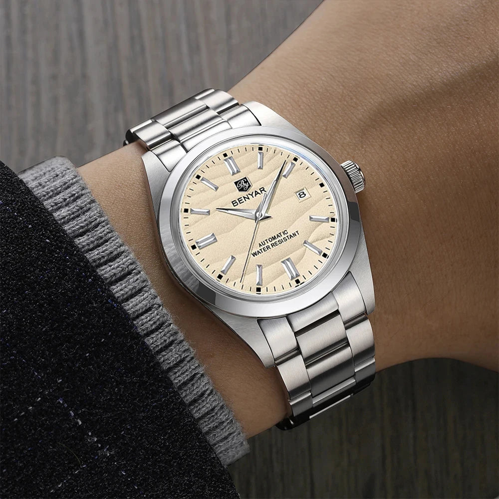 BENYAR Sand Dial BY-5208 — Automatic Watch, Day-Date Arc Window Display [Colour Options]