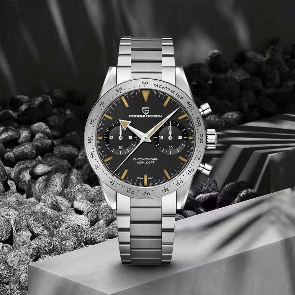 Retro Racing Charm — PAGANI DESIGN PD-1766 Speed Chronograph, Sapphire Crystal, 100M Water Resistant