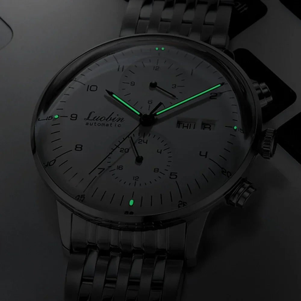 Mens Automatic Mechanical Watch — Week & Date Display, 316L Stainless Steel, 42mm, Luminous, Hardlex Crystal [Dial & Strap Options]