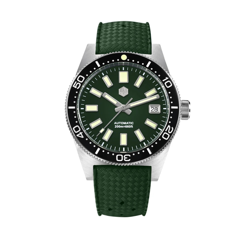 San Martin SN0007 — 62MAS-Style Automatic Diver, Sunburst Dial, 200M Water Resistant [Multiple Dial & Strap Options]
