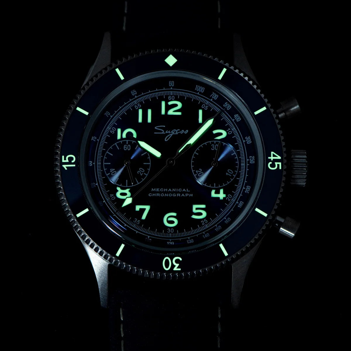 Sugess S423 — Genuine Seagull ST1901 Hand-Wind Chronograph, Pilot Style, Sapphire [Colour Options]