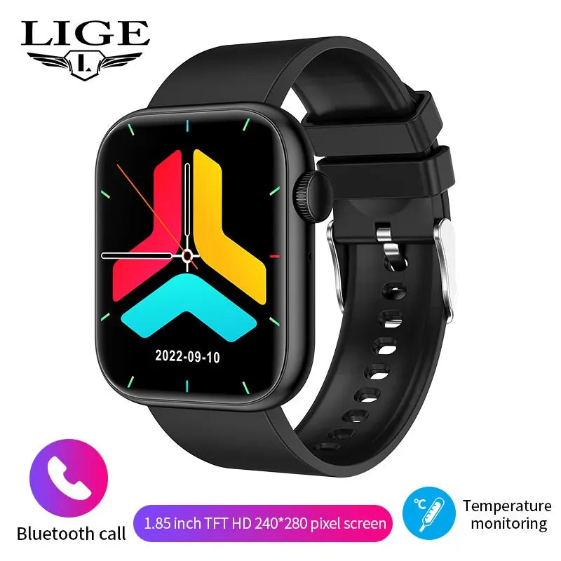LIGE Smart Watch — Wireless Charging, Bluetooth Calling & Fitness Tracker [Multiple Colour & Strap Options]