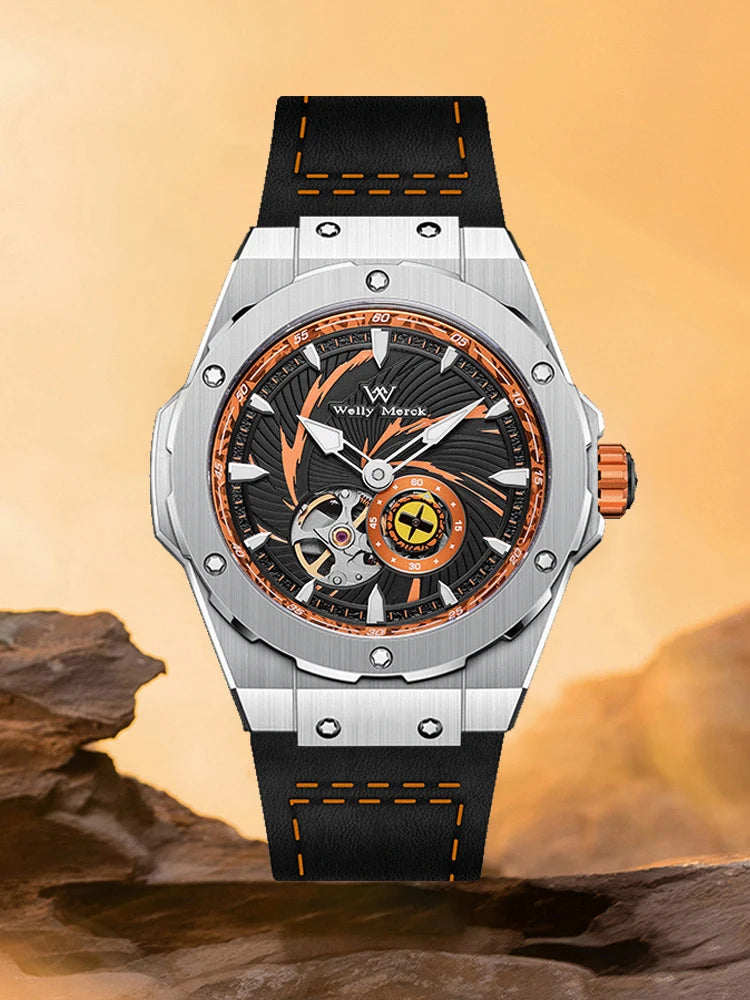 WM Watch Automatic Miyota 8215 — Japanese Automatic Movement, Stainless Steel Case & Leather Band, Sapphire Crystal, 100m Water Resistance, Limited Edition {Colour & Strap Choices]