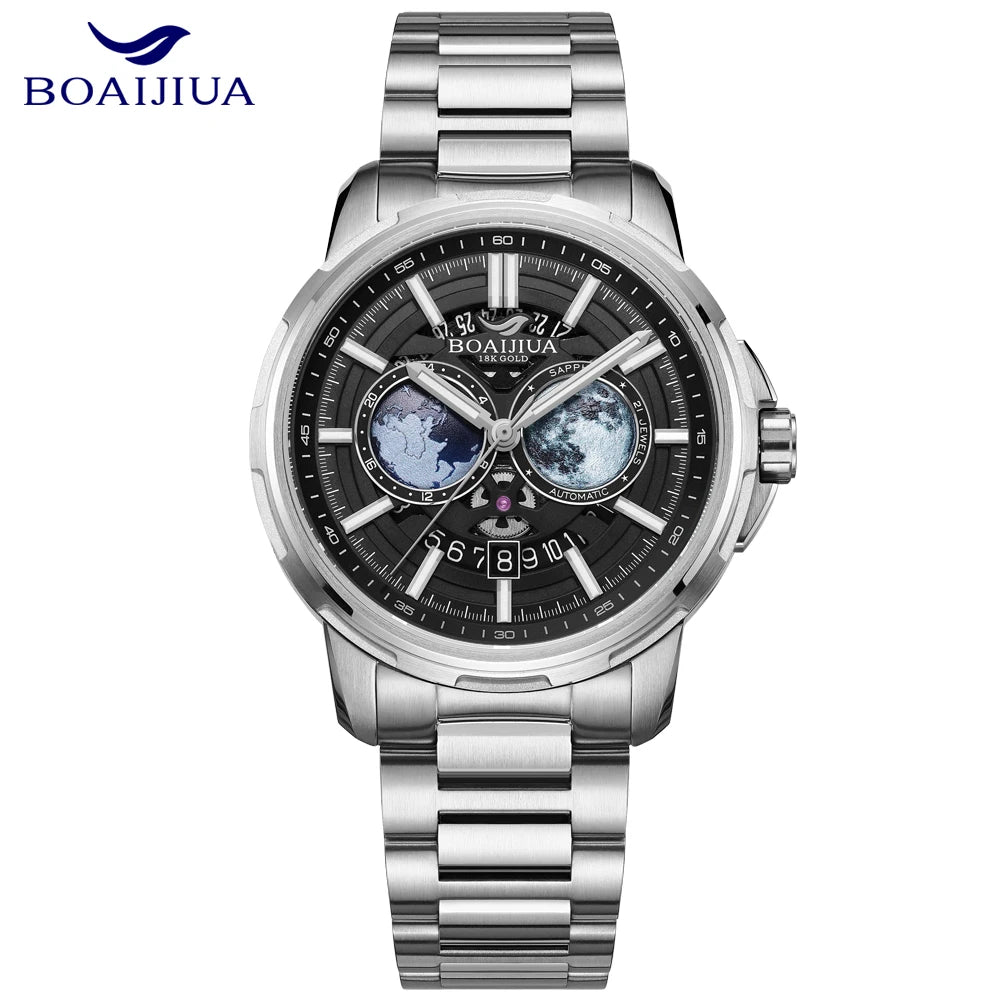 BORIAGE B8002G — Starry Sky Dial Automatic Watch, Sapphire Crystal, Complete Calendar [Colour Options]