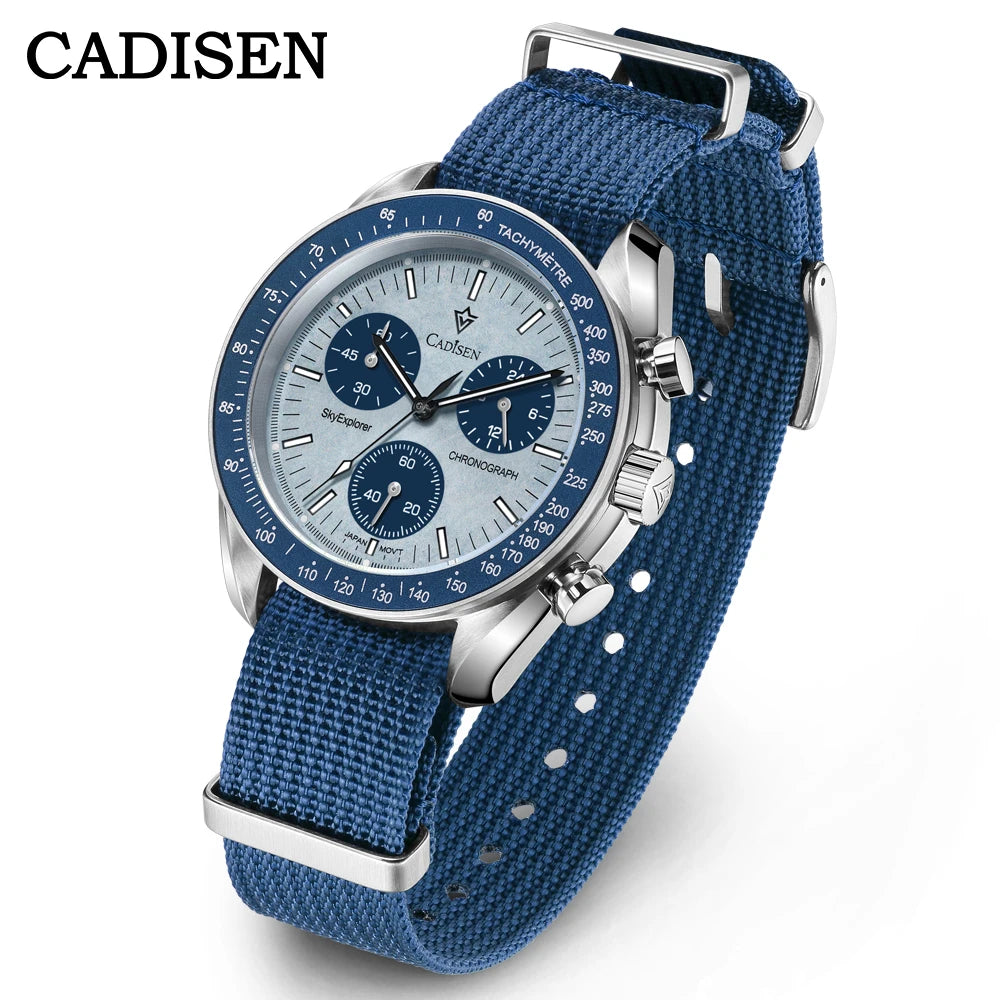 CADISEN C7064 — Genuine VK68 Chronograph, Sapphire Crystal, Canvas Strap — Serious Specs, Honest Price [Colour Options]
