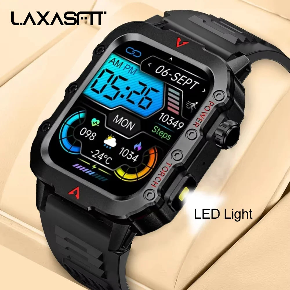 LAXASFIT Q11 — Smart Watch with Built-In  Super Useful LED Flashlight & Health Tracking [Colour Options]