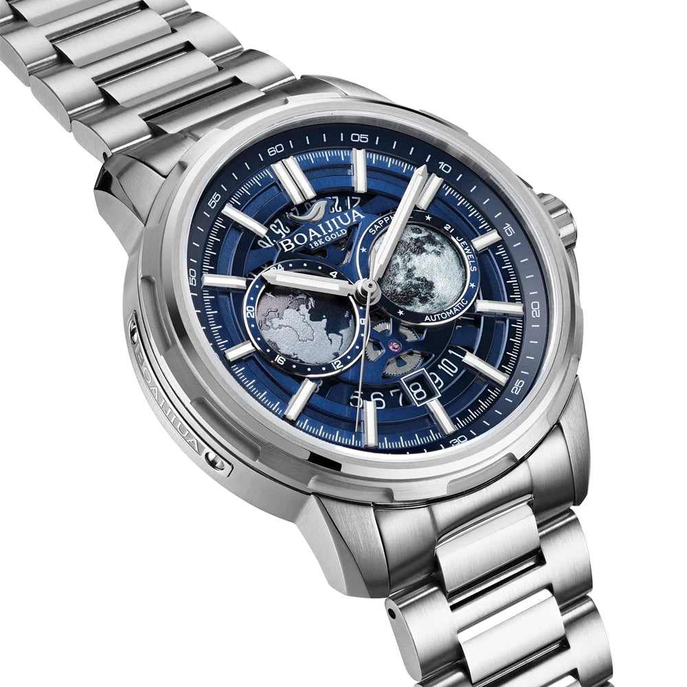BORIAGE B8002G — Starry Sky Dial Automatic Watch, Sapphire Crystal, Complete Calendar [Colour Options]