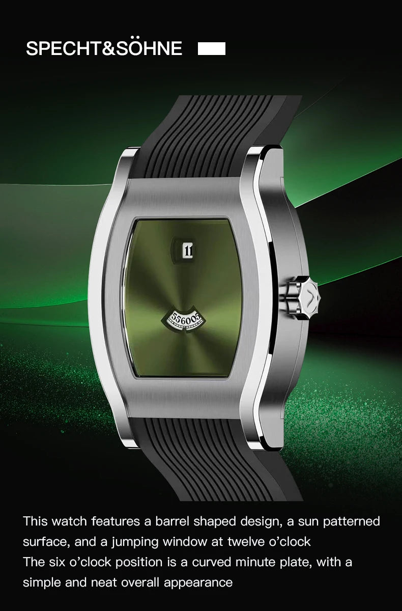 Specht & Söhne SP00031 — Genuine Jump Hour Automatic, Sapphire Crystal, Oval Case [Colour Options]