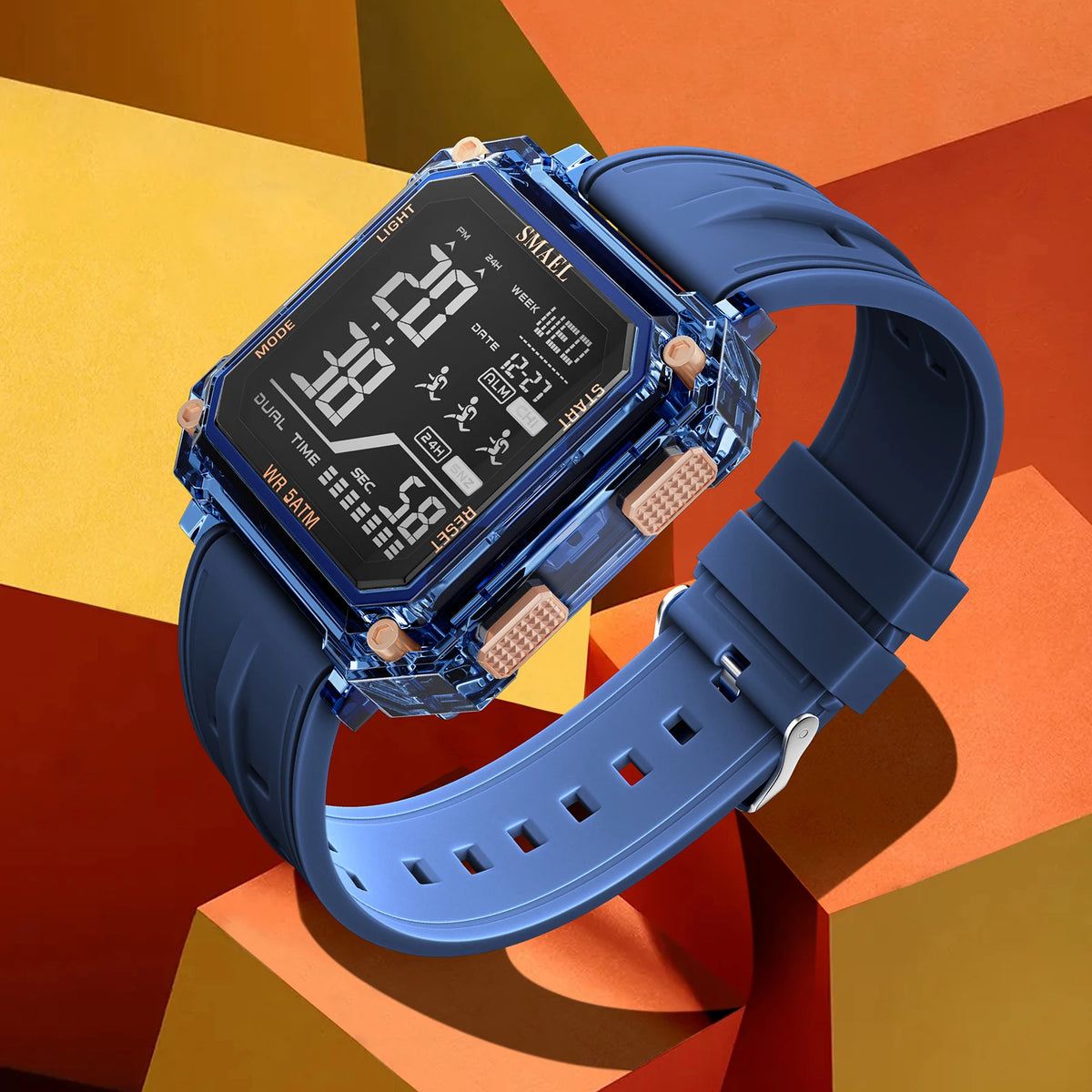 SMAEL Mens Inverse Display Quartz Digital Sport Watch — LED Display, 5 Bar Water Resistant A Looker for Such a great price [Colour Options]