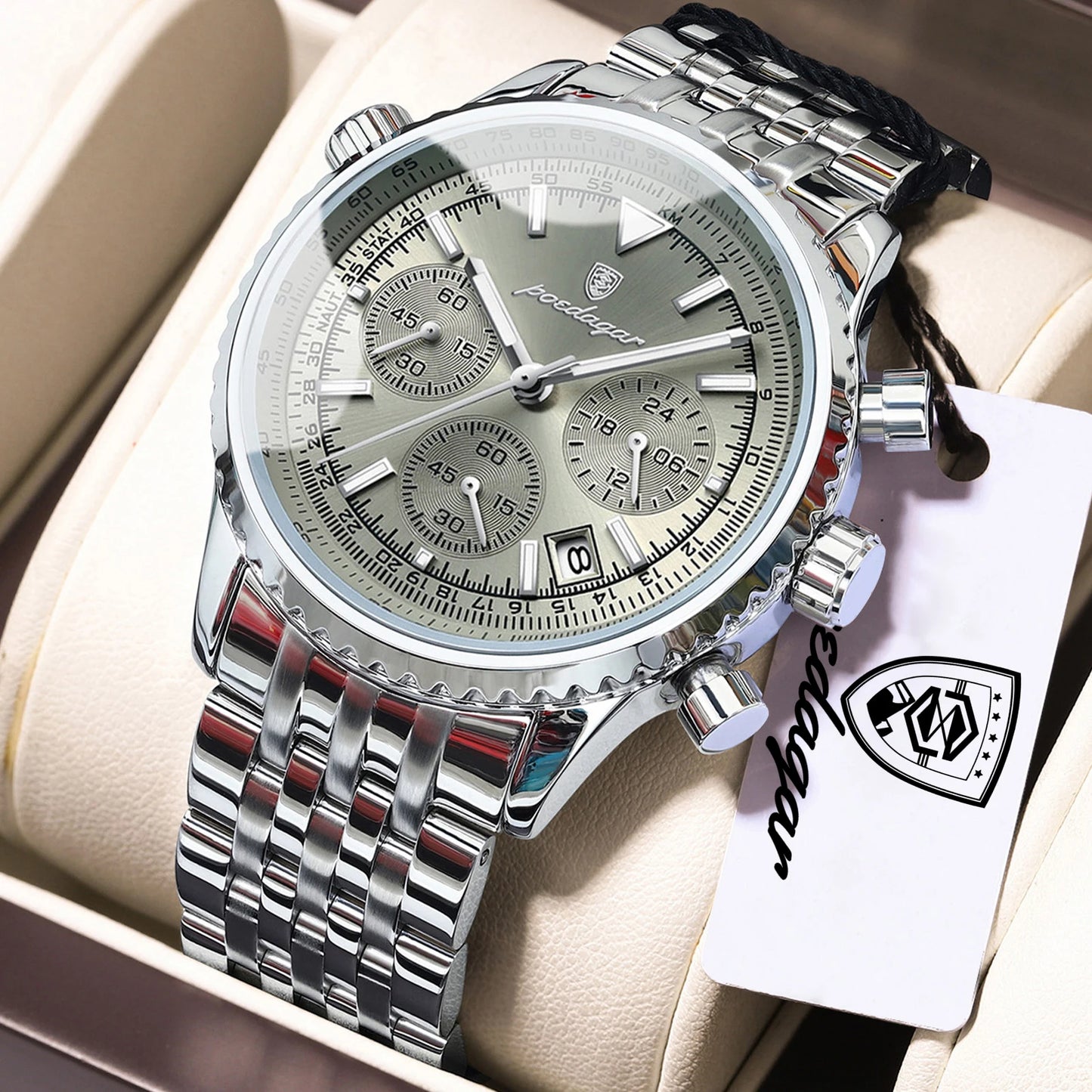POEDAGAR Chronograph Watch — Bold Style, Real Spec, Real Value [Multiple Colour / Dial Options]