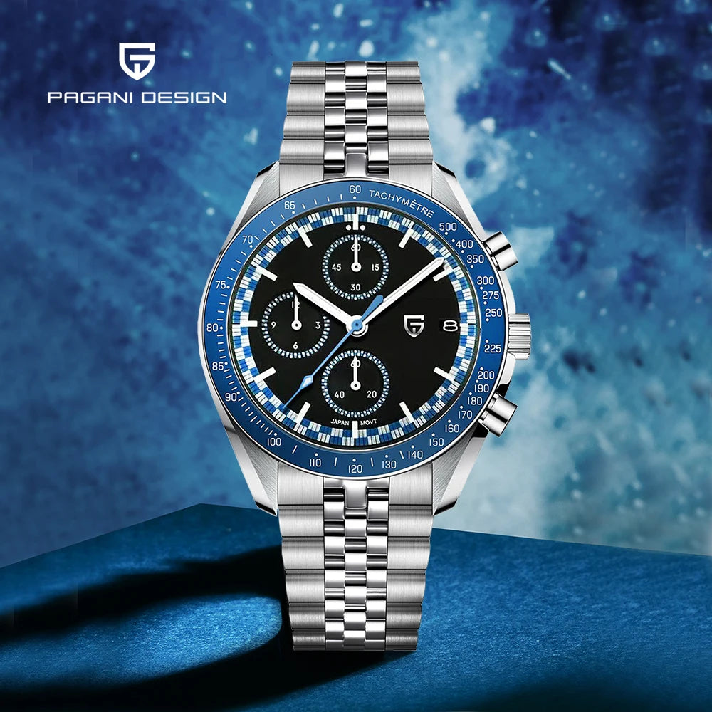 Rally-Ready Style — PAGANI DESIGN PD-1816 Chronograph, Rally Bezel, Sapphire, 100M [Strap & Colour Options]