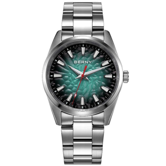 An Absolute Beauty — BERNY Lava-Look Dial, Sapphire Crystal, 100m Waterproof [Strap & Colour Choices]