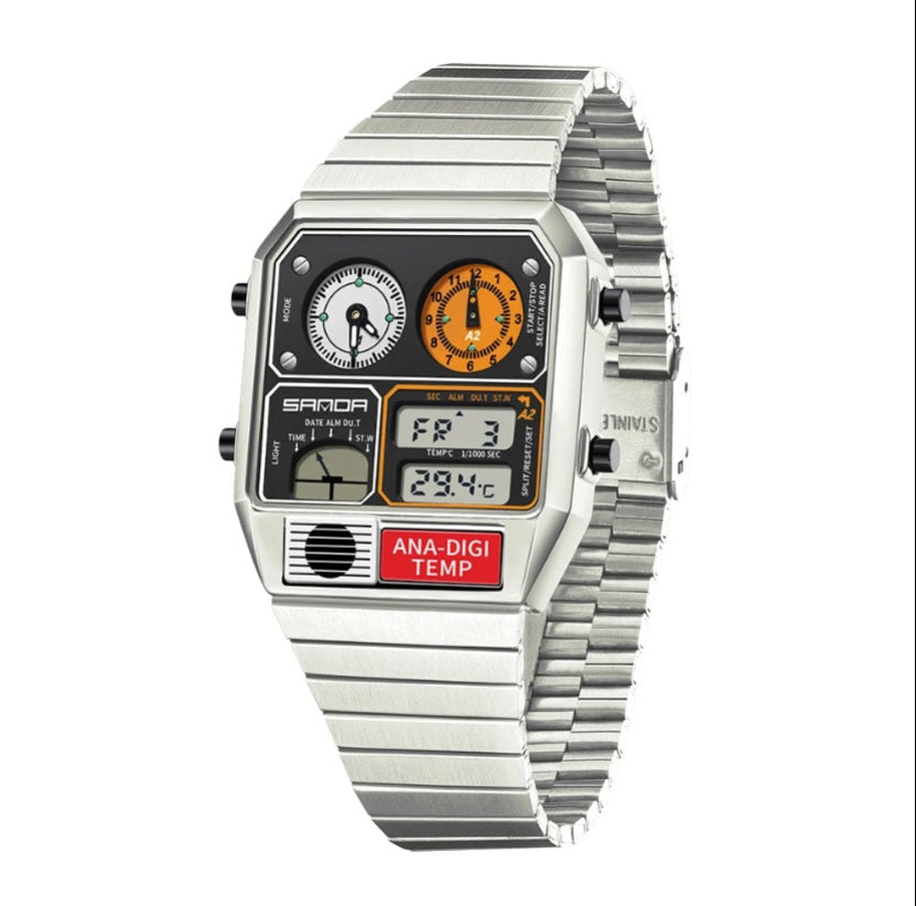 Command Console on Your Wrist — SANDA 3192 Retro Digital-Analog Sport Watch [Colour Options]