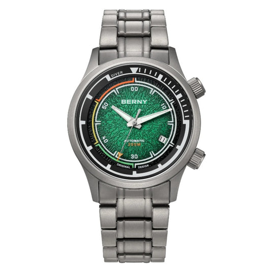 BERNY Titanium Diver — A Stunning Dive Watch, 200m Water Resistance, Full Titanium Case & Band, Seagull ST1612 Movement, Super Luminous, Sapphire Crystal [Dial & Colour Options]