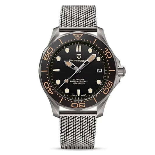 Pagani Design PD-1685 — Automatic Wave Dial Dive Watch, 007 Looks, Ceramic Bezel, 200M Water Resistant [Multiple Colour / Strap Options]