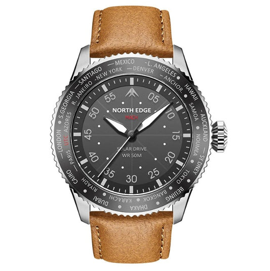Runs for Half a Year on One Charge — NORTH EDGE MACH Solar Powered Pilot Watch [Colour Options]