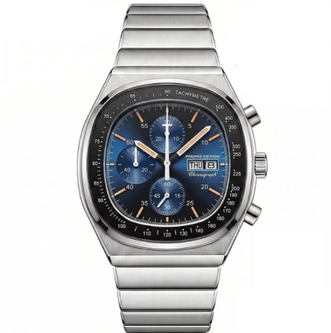 PAGANI DESIGN PD1819 square chronograph watch, sapphire crystal, stainless steel case