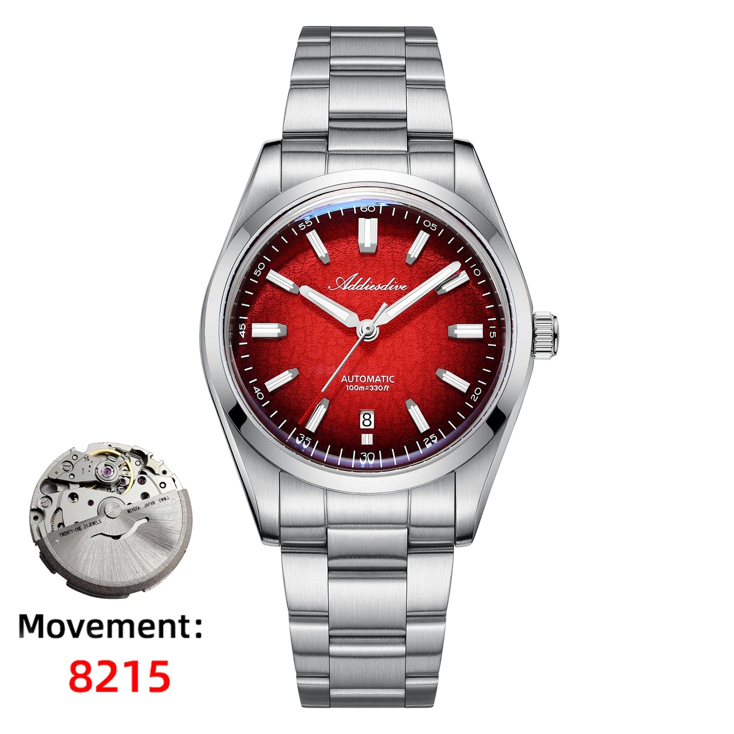 Gradient Diver Watches for Men K1 Mineral Glass Stainless Steel Waterproof Automatic Mechanical Watches AD2531 Luxury