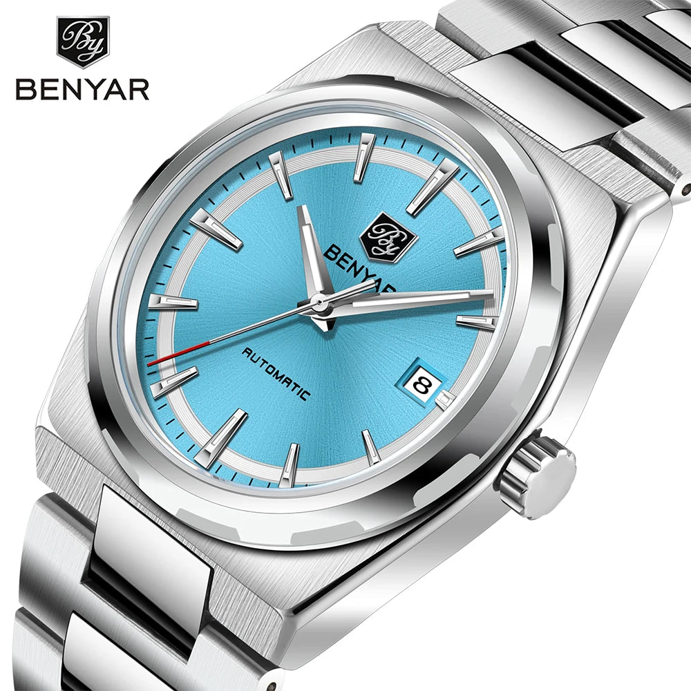 Watch Mechanical Wristwatch Stainless Steel Brand Watches Fashionable with Calendar Watch for Men BY5203