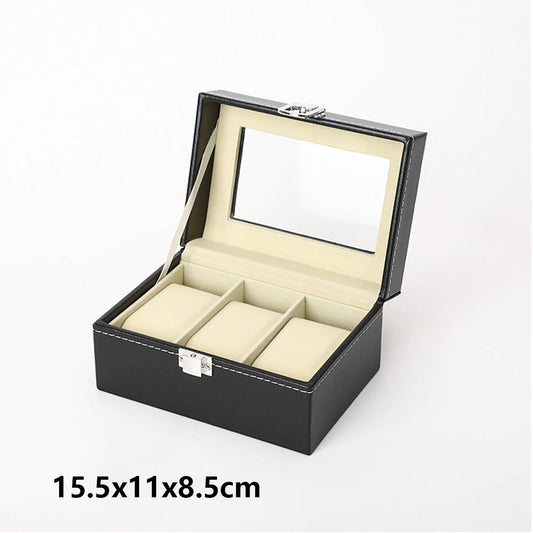PU Leather Watch Organizer Box Watch Display Case Watch Travel Organizer Tray Watch Collection Storge Holder for Women
